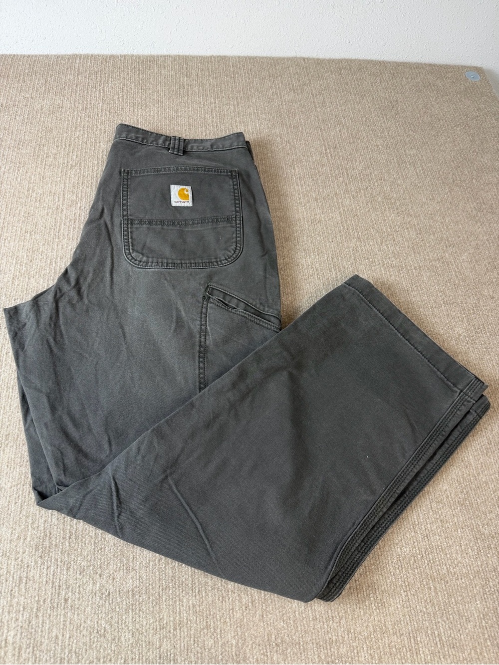 Carhartt Rugged Flex Relaxed Fit Canvas Work Pants Utility Charcoal Gray 36X32
